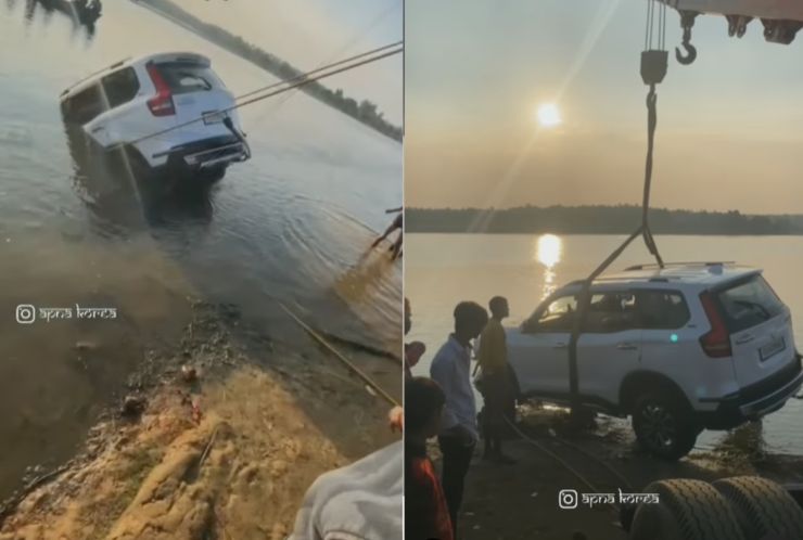 Mahindra Scorpio-N SUV driver forgets to apply handbrake while washing car on riverbank: Here’s the result [Video]