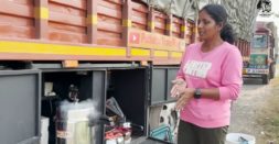 Woman truck driver shows how she cooks food in her Bharat Benz while driving across India [Video]