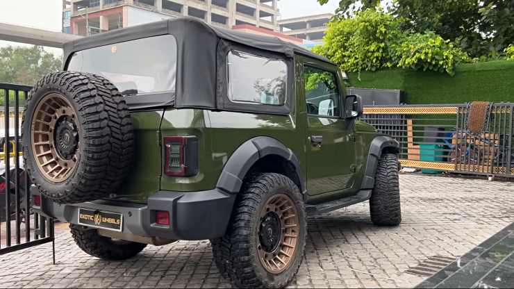 Custom built Mahindra Thar in Army Green looks spectacular [Video]