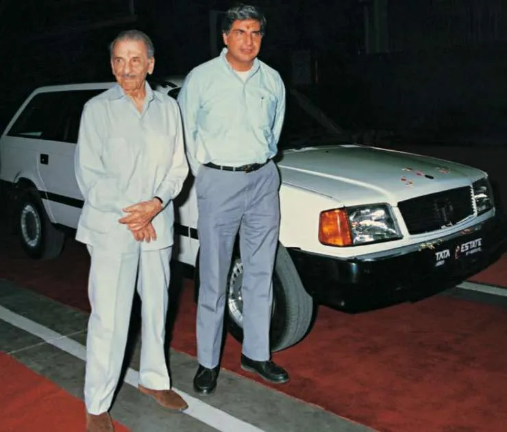 Ratan Tata and JRD Tata with Tata Estate