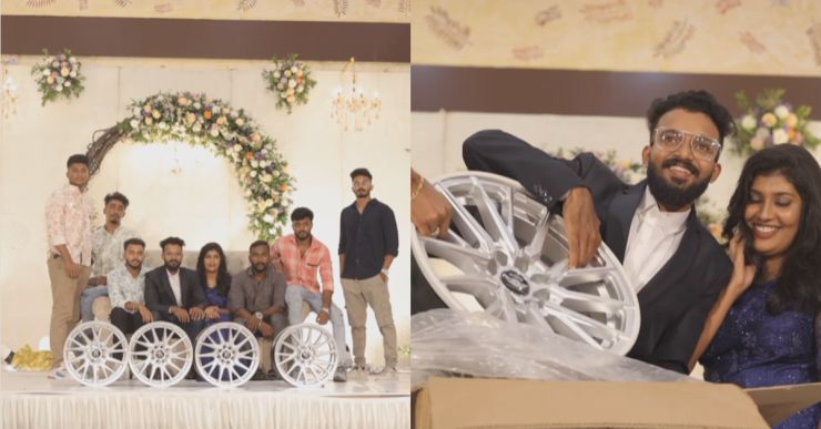Friends gift groom new alloy wheels on his wedding: Here’s the couple’s reaction [Video]