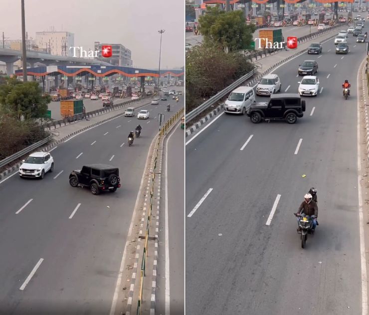 Reckless Mahindra Thar Driver Takes ‘U-turn’ On Expressway [Video]