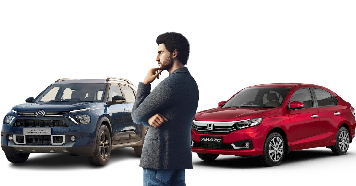 Honda Amaze vs Citroen C3 Aircross for First-time Car Buyers: Comparing ...