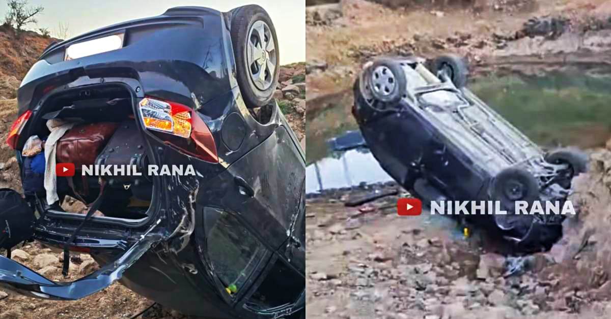 Tata Tiago fell off the road