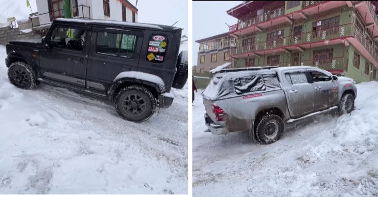 Toyota Hilux vs Maruti Jimny Vs Mahindra Thar vs Force Gurkha: Snow Challenge