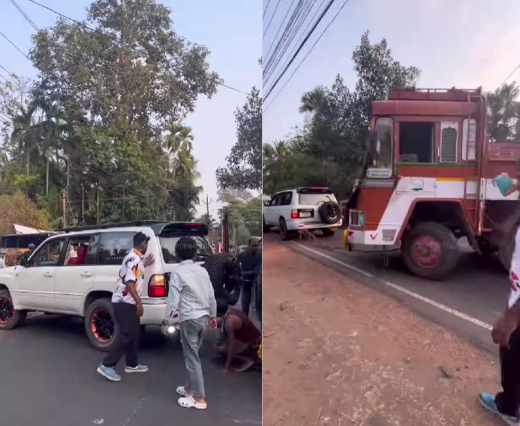 Land Cruiser rescues truck