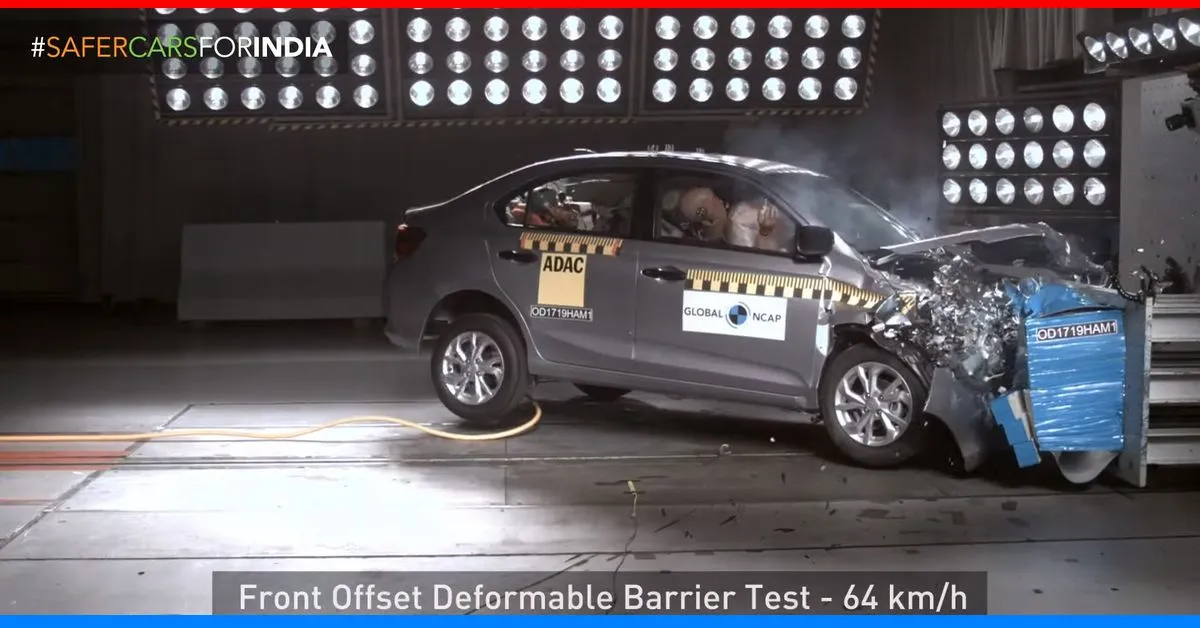 Honda Amaze Crash Test: Scores 2 Stars, Safety Concerns Raised