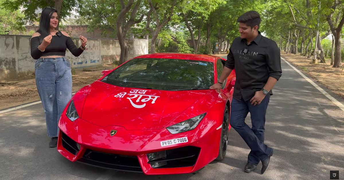 Year Old Buys Lamborghini Huracan With Jai Shree Ram On Bonnet