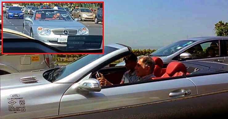 Ratan Tata with his Mercedes SL