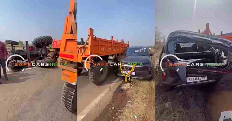 One Day-Old Tata Nexon Facelift Crashes With Tractor On Highway: Passengers Safe [Video]