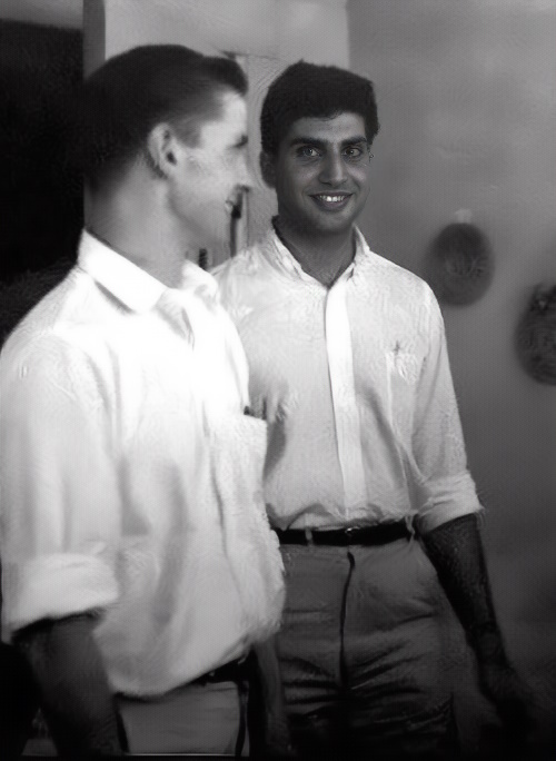 Ratan Tata with an unnamed classmate, college days