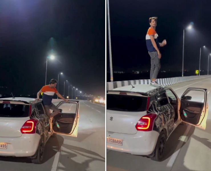 Youth Stands On Moving Maruti Swift’s Roof: Video Goes Viral