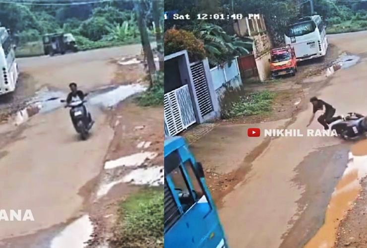 Scooter Rider’s Crazy Reflex Saves Him From Coming Under Bus [Video]