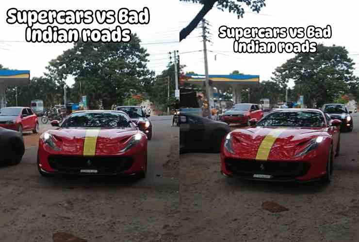 Ferrari 812 vs bad indian roads