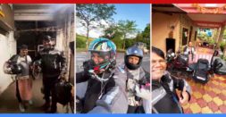 Son on Harley takes elderly mum on 400 kms road trip