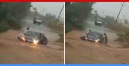 4 Men In Maruti Dzire Nearly Get Washed Away [Video]