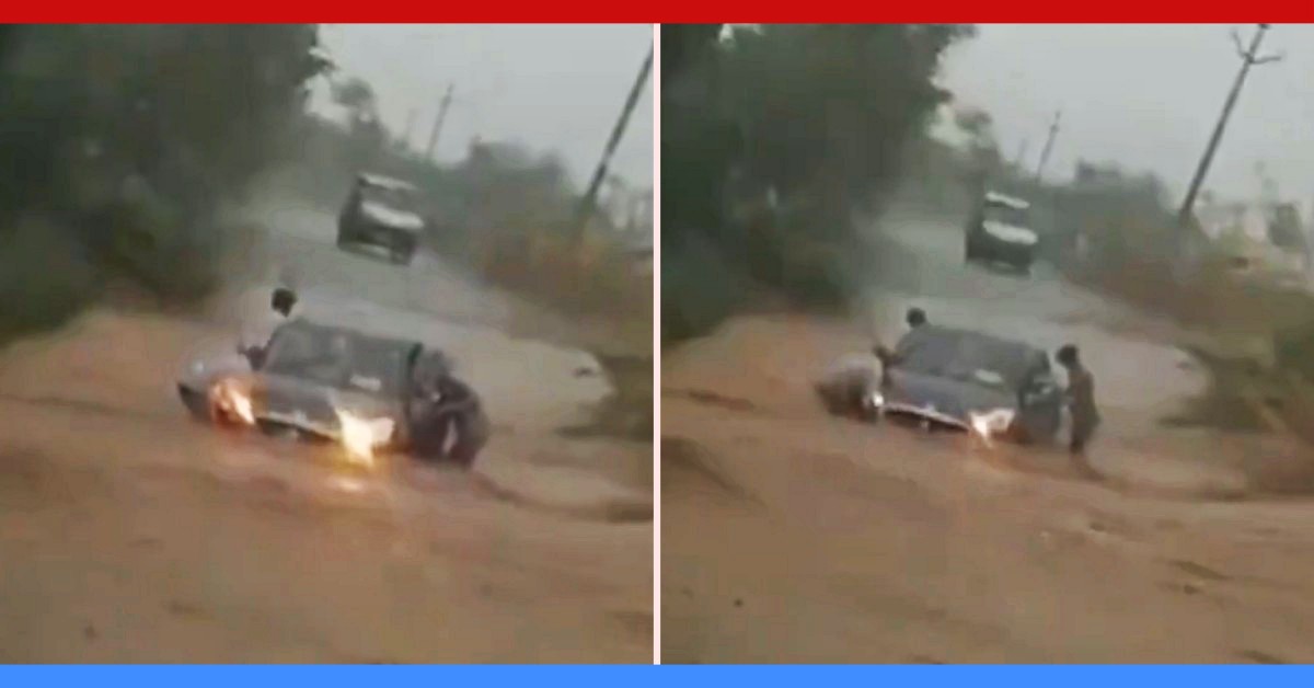 4 Men In Maruti Dzire Nearly Get Washed Away [video] Cartoq