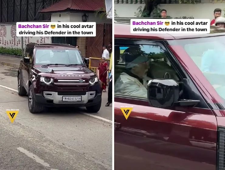 Amitabh Bachchan driving his Defender 130