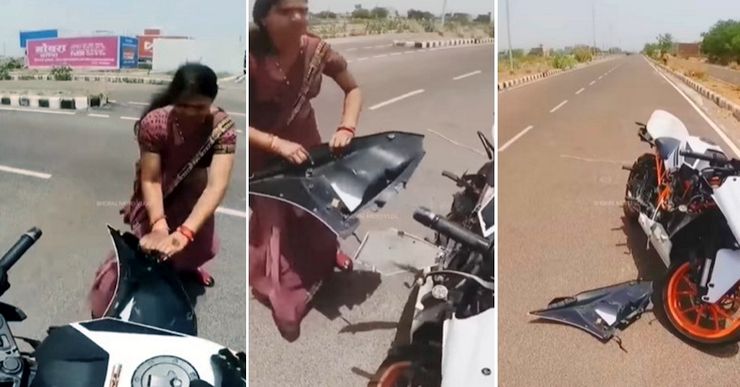 Woman Crossing The Road Breaks KTM RC390 After Rider ‘Zooms Past Her’ [Video]