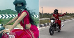 Girl In Red Saree Rides Red Royal Enfield Continental GT 650: Video Goes Viral
