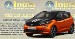 Tata Altroz Racer Fastest Indian Hatchback At CoASTT Race Track - India Book Of Records