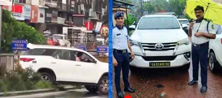 Toyota Fortuner fined for crossing road over divider