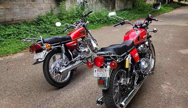 Yamaha RX100 and Interceptor 650 rear