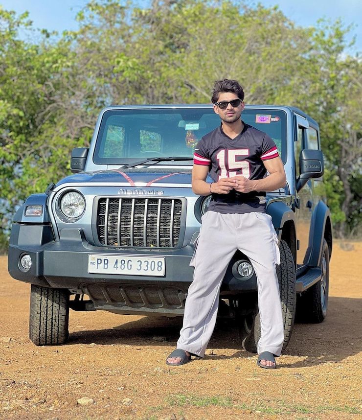 Abhishek Kumar with Mahindra Thar