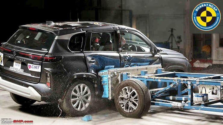 Maruti Suzuki Grand Vitara After Bharat NCAP Crash Test: First Pictures Surface