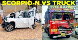 Mahindra Scorpio-N Gets Sandwiched Between 2 Trucks: Passengers Escape [Video]