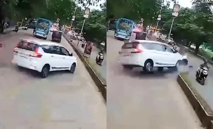 Maruti Suzuki Ertiga left overtaking crash