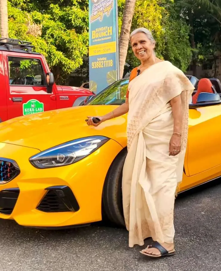 Radhamani grandma drives BMW Z4