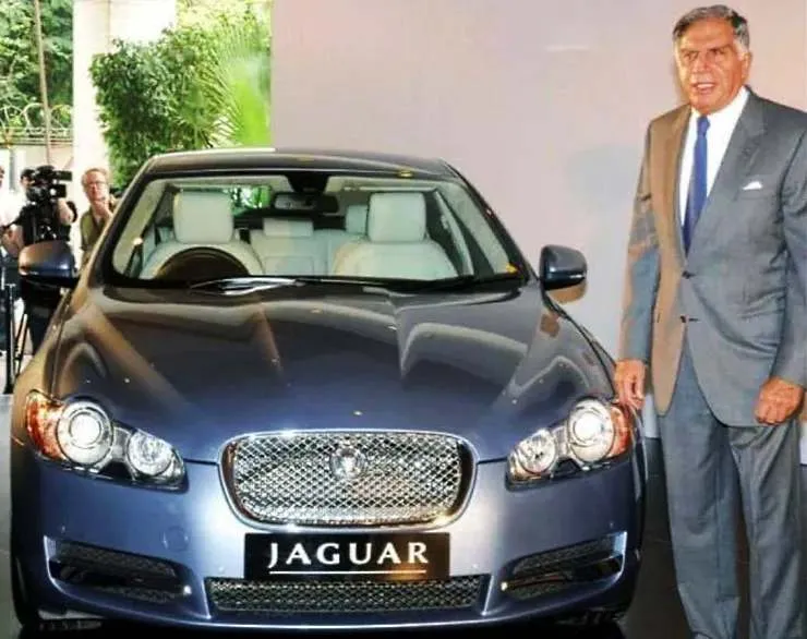 Ratan Tata with Jaguar XF