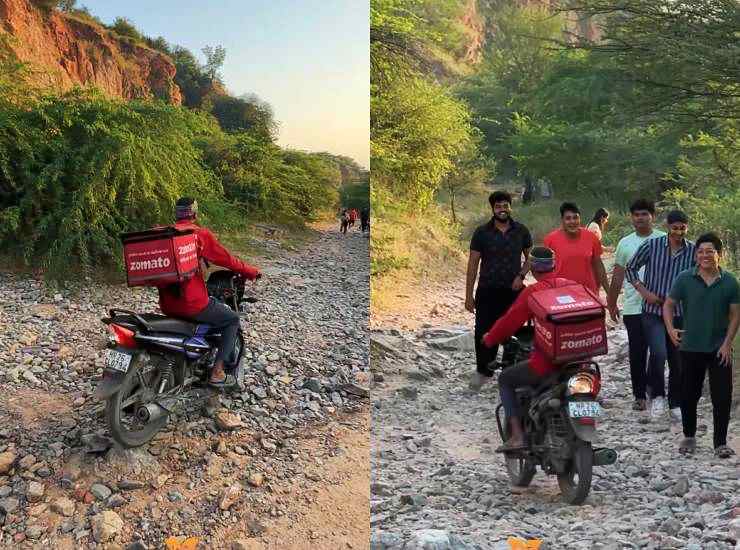 Zomato Delivery agent off-roading