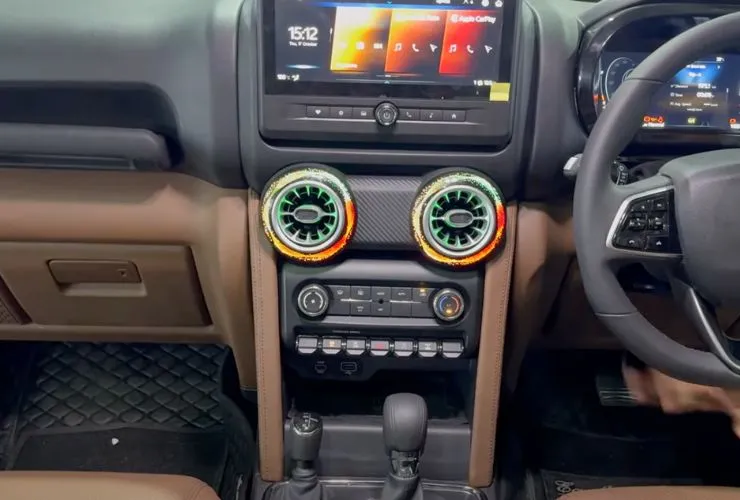 mahindra thar roxx mocha brown interior aftermarket (1)