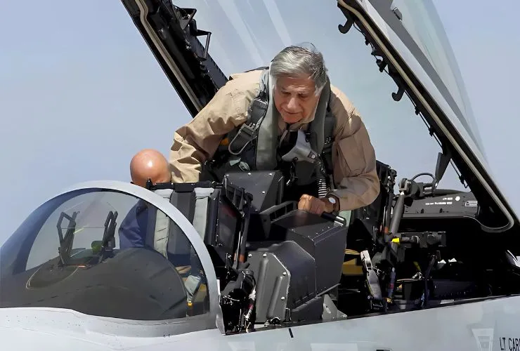 ratan tata inside f16 fighter jet