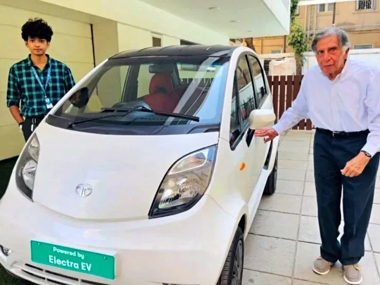 Ratan Tata with Nano EV