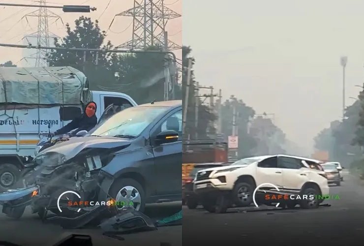 Nissan Magnite Crashes With Truck: Breaks The Truck's Rear Axle