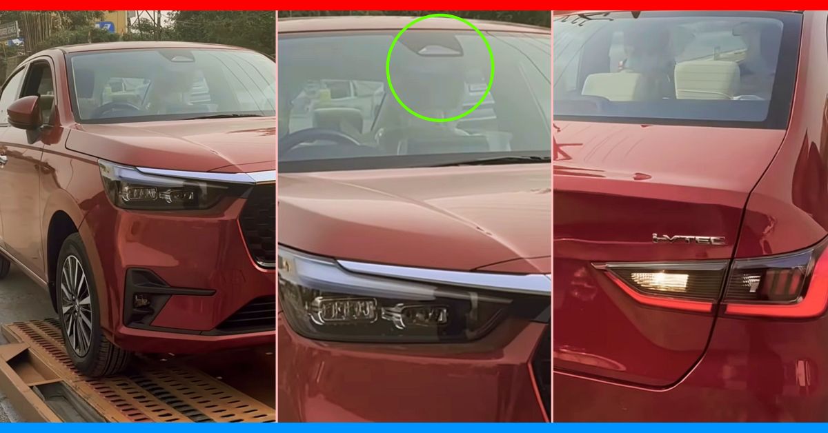 2024 Honda Amaze In Red Colour Revealed First Compact Sedan To Offer